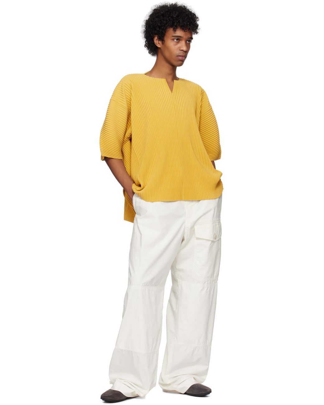 Homme Plissé Issey Miyake Kite T-Shirt in Yellow for Men | Lyst