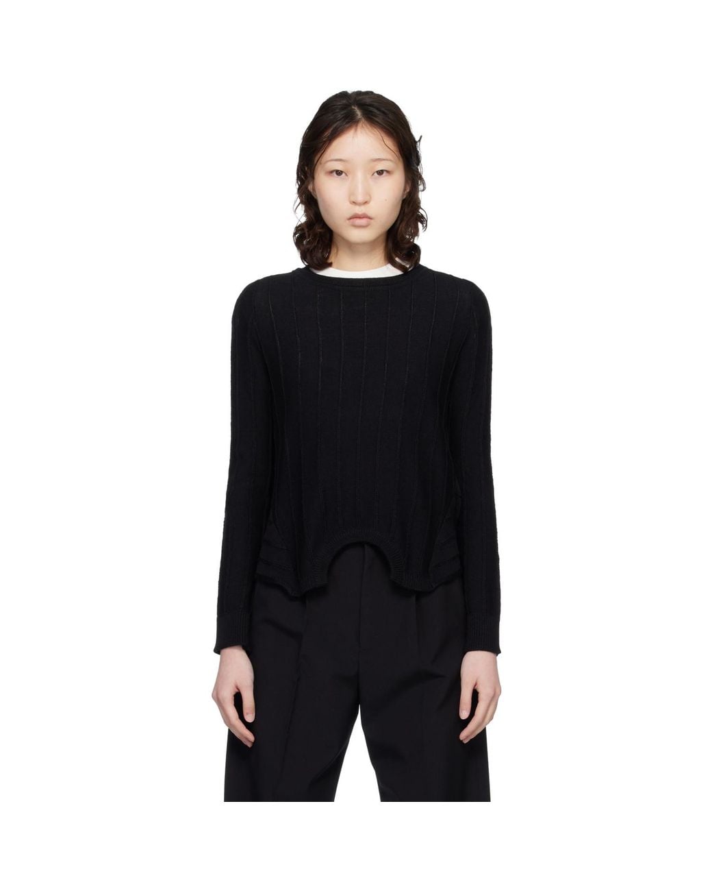 MM6 by Maison Margiela Black Upside Down Sweater