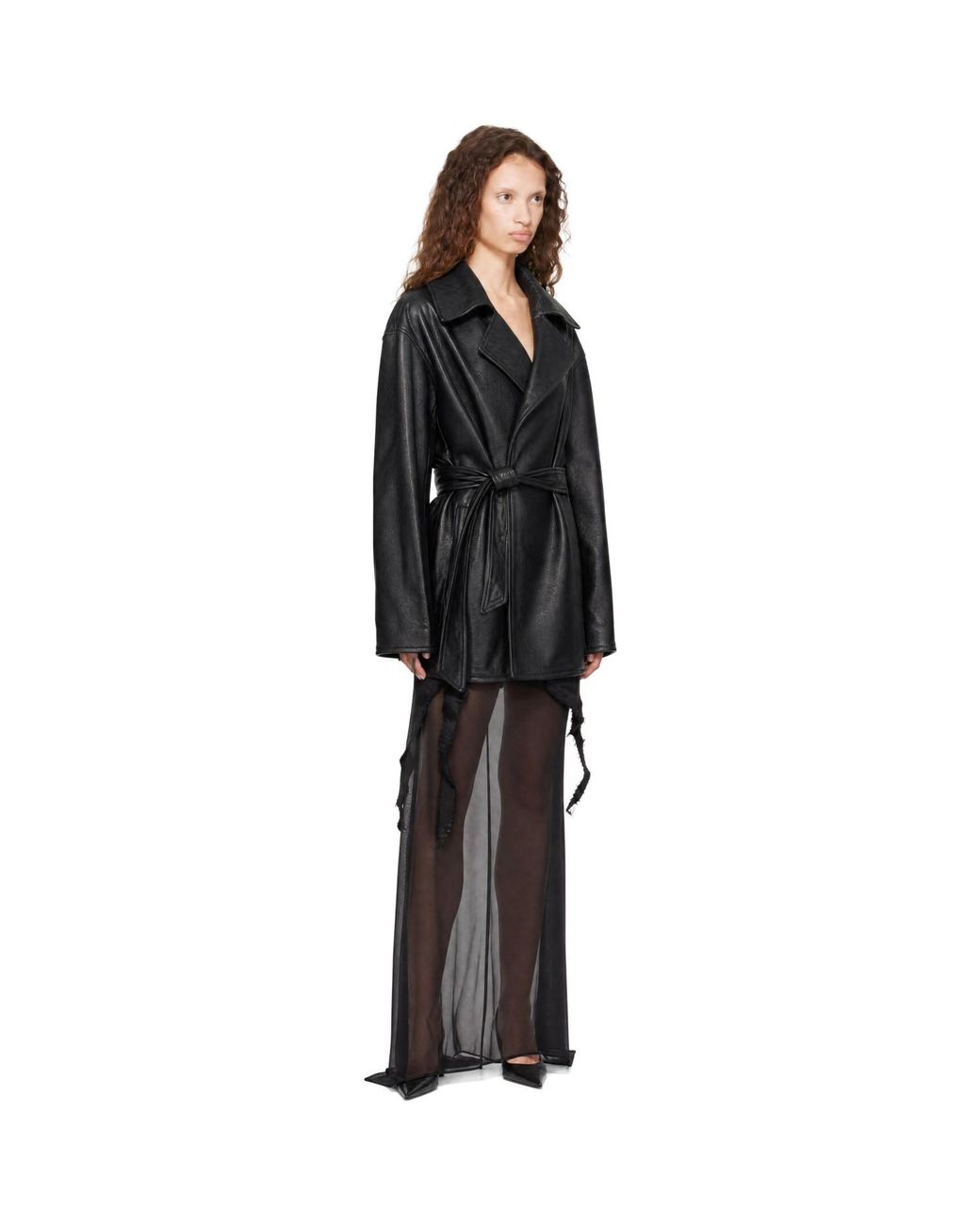 Balenciaga Black High Collar Soft Matte Leather Jacket