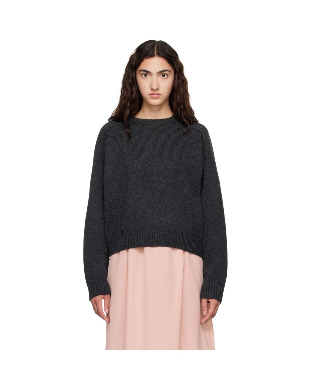 Loulou de Saison Black Breha Wool Cashmere Blend Sweater