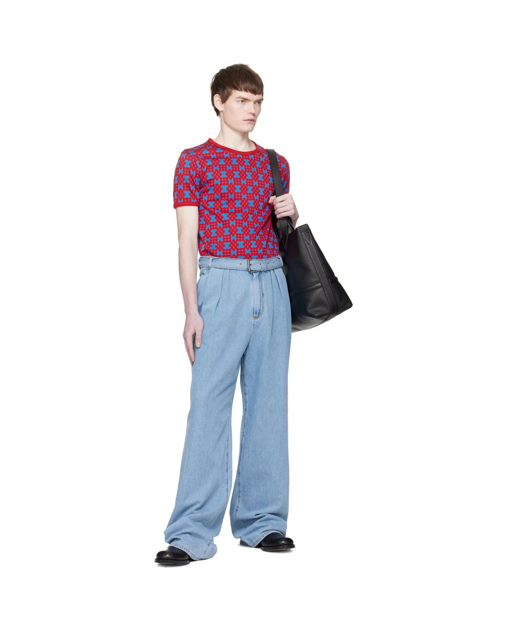 Dries Van Noten Blue Pleated Jeans for men