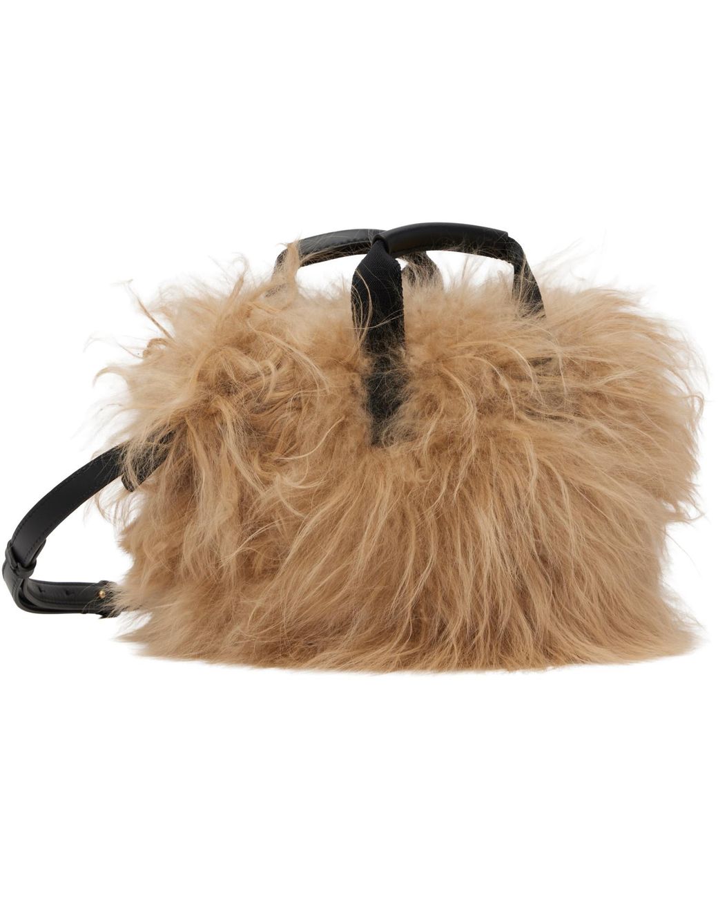 Moncler Black Micro Caradoc Shearling Bag