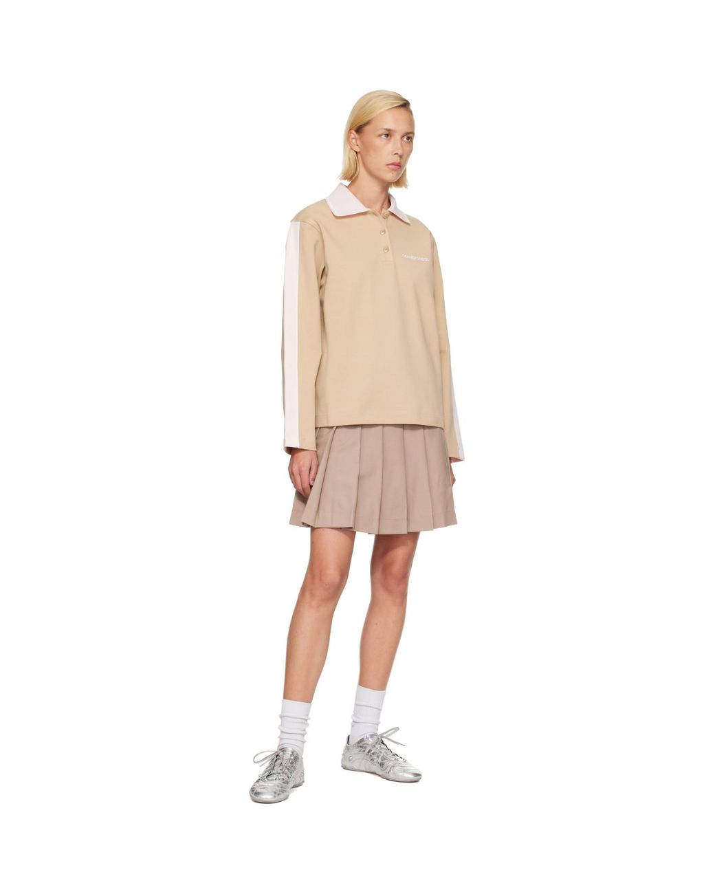 Casablanca Natural Tan Punto Polo Collared Sweatshirt