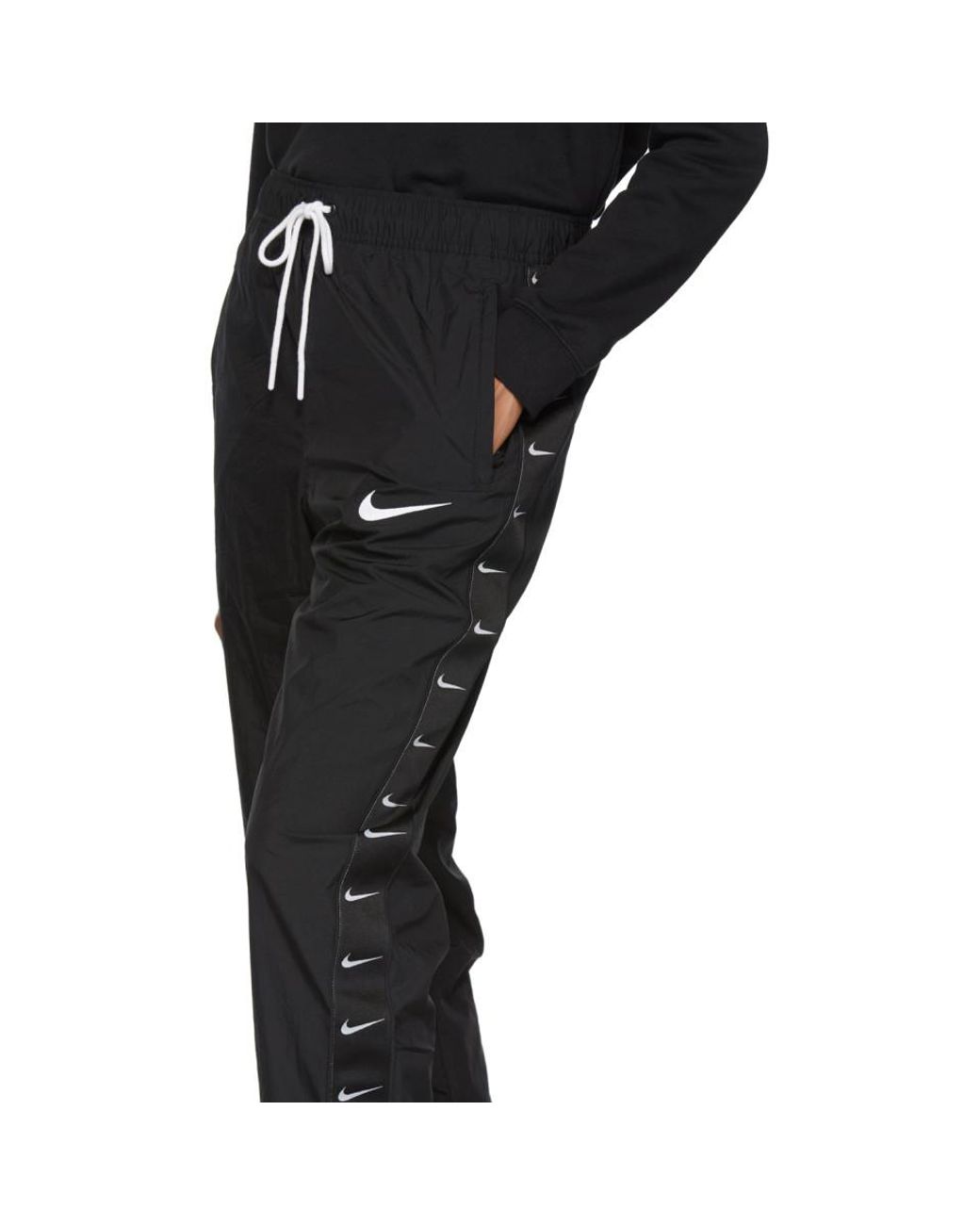 Nike Black Woven Swoosh Lounge Pants