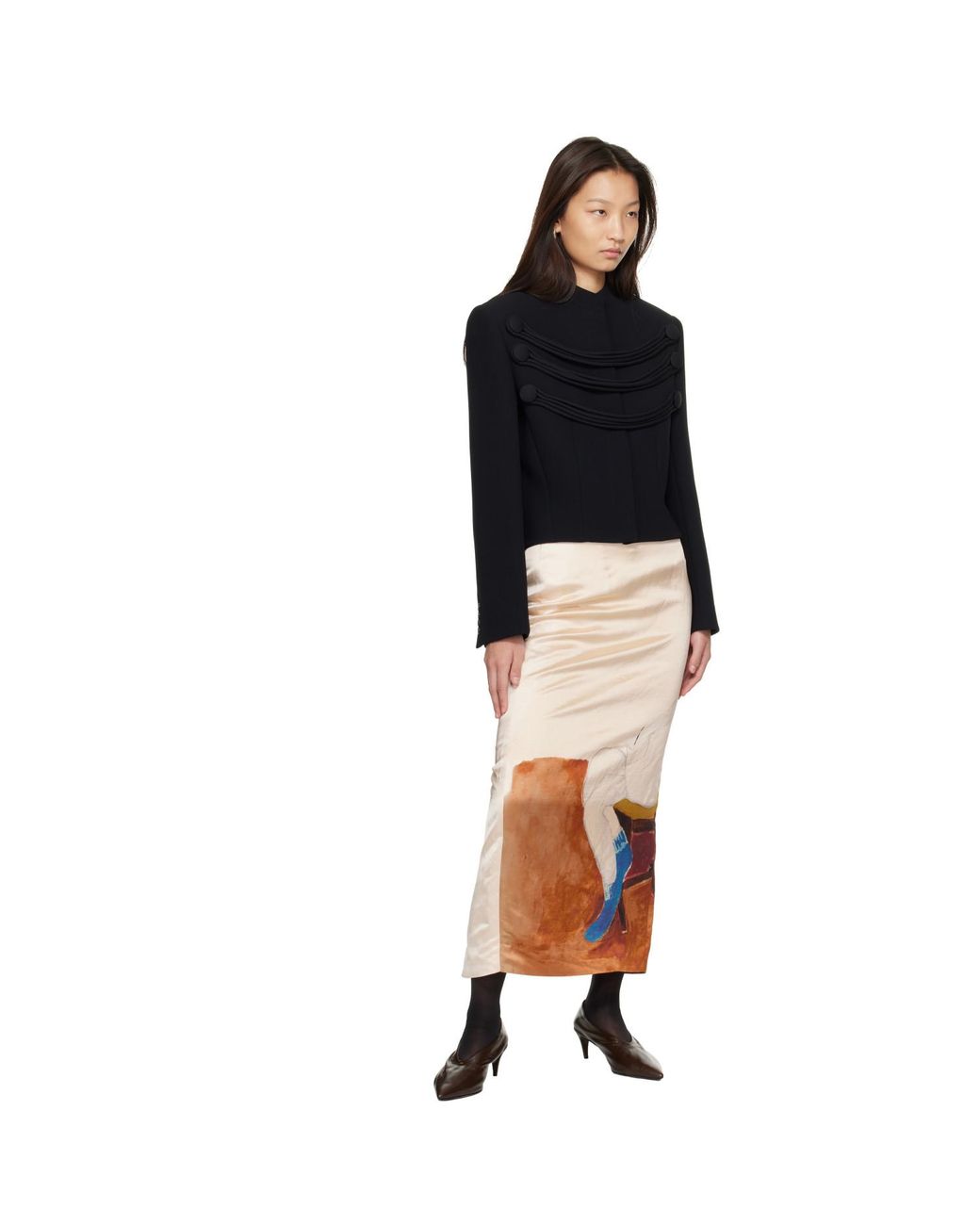 Khaite Black York Cord Embroidered Jacket