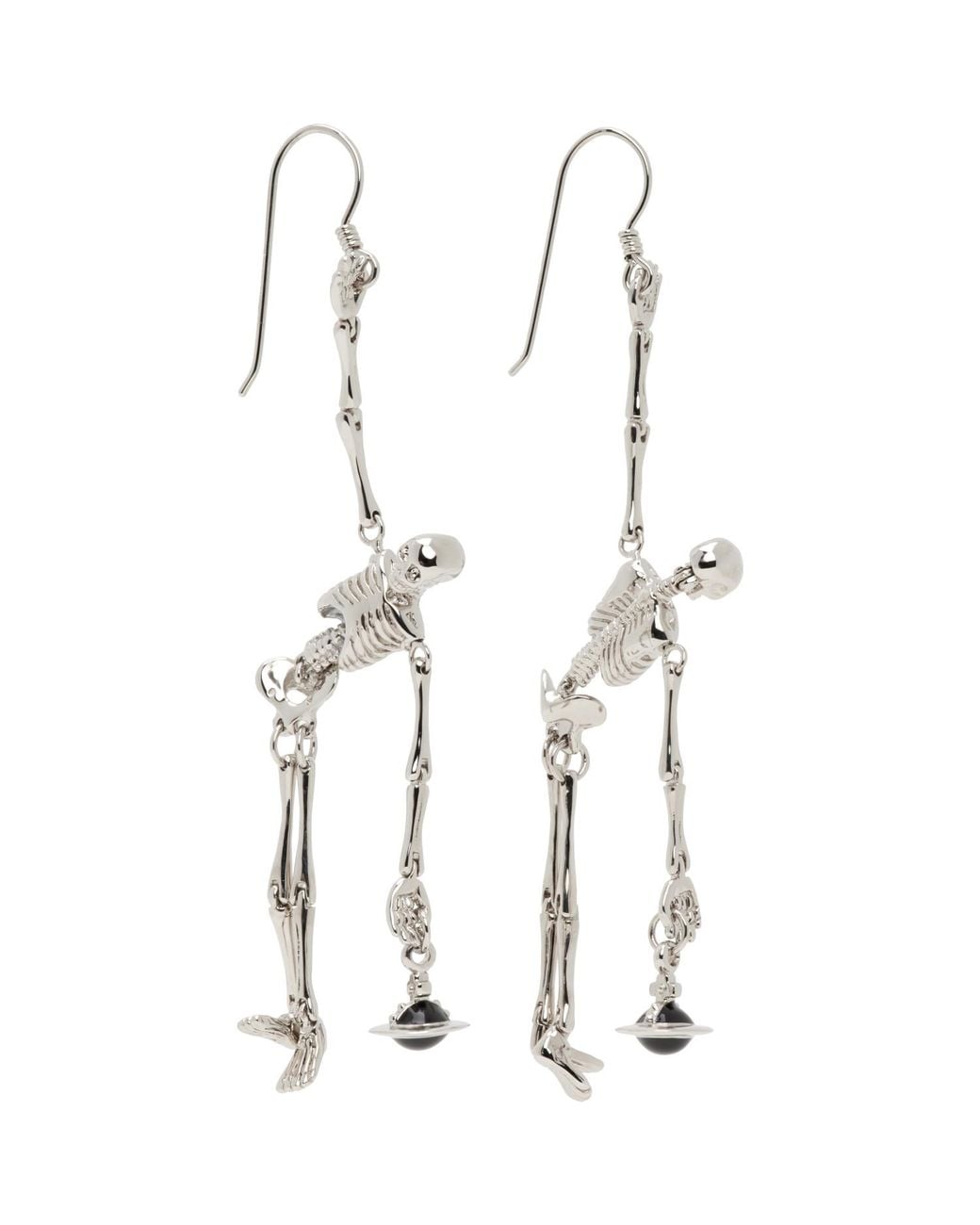 Vivienne Westwood White Skeleton Earrings