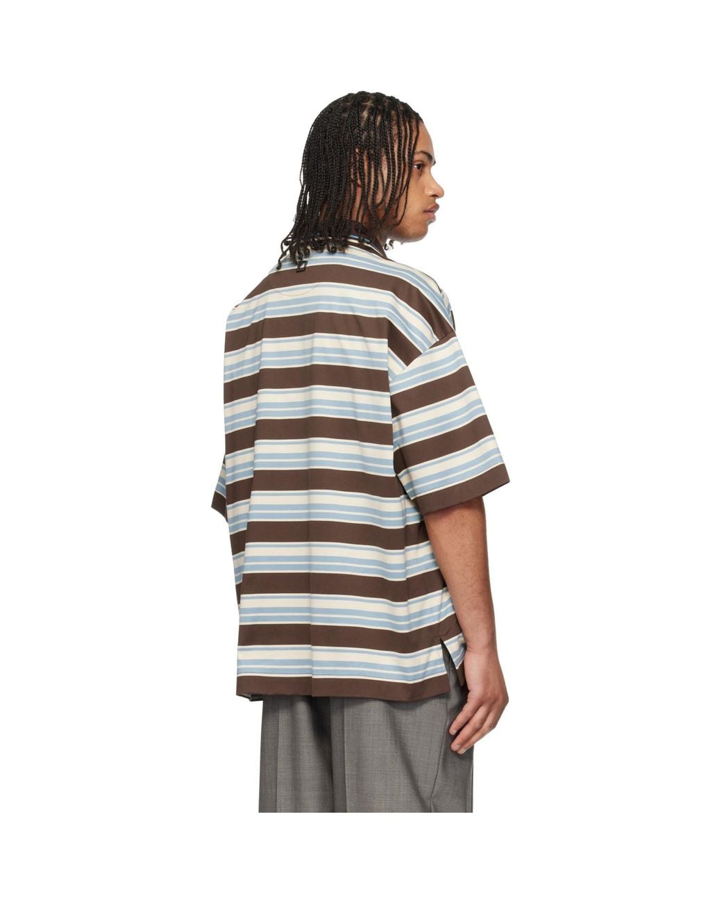 Wooyoungmi Black Striped Polo for men