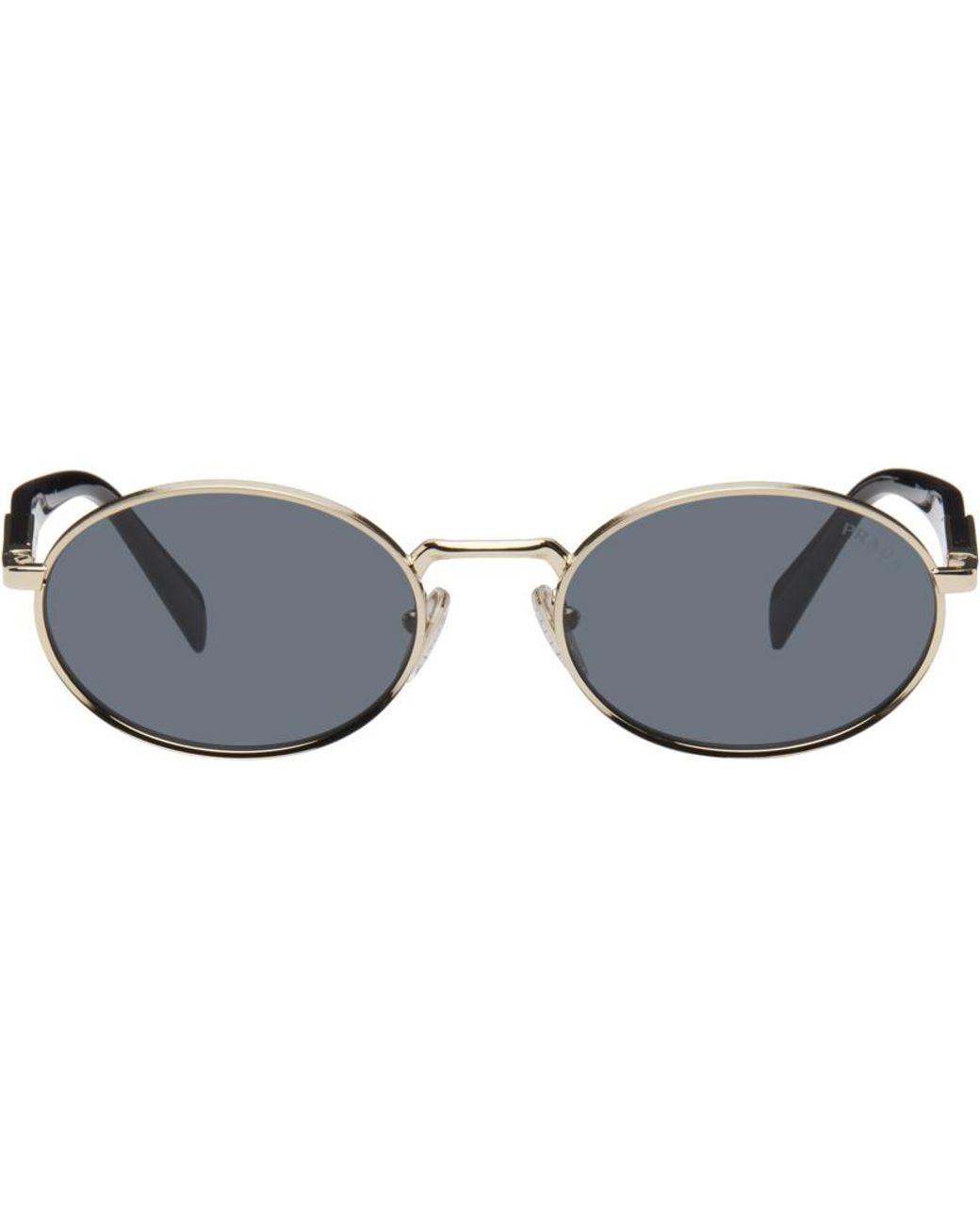 小物 PRADA oval l sunglasses black Prada Oval Sunglasses in Black | FWRD