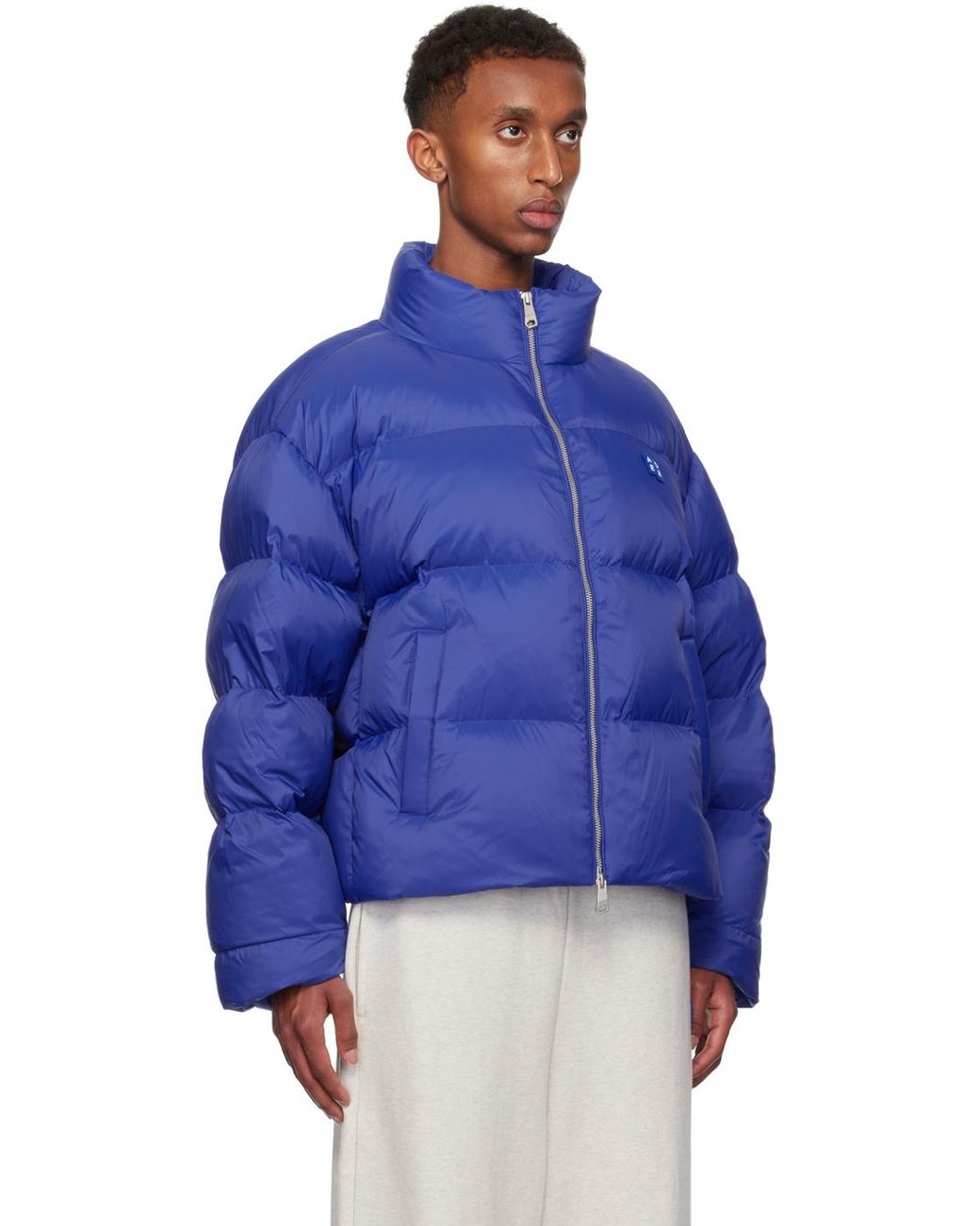 メンズ Adererror ブルー Trs Tag 01 パファー ダウンジャケット  