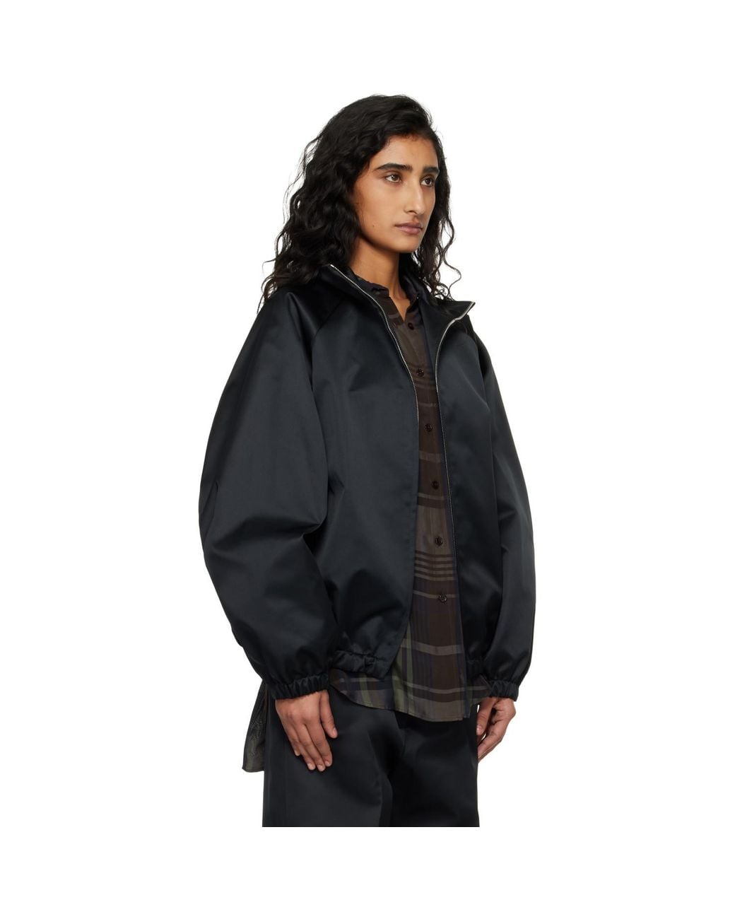 Frankie Shop Black Baxter Satin Track Jacket
