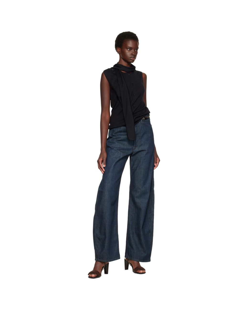Lemaire Black Asymmetrical Cardigan
