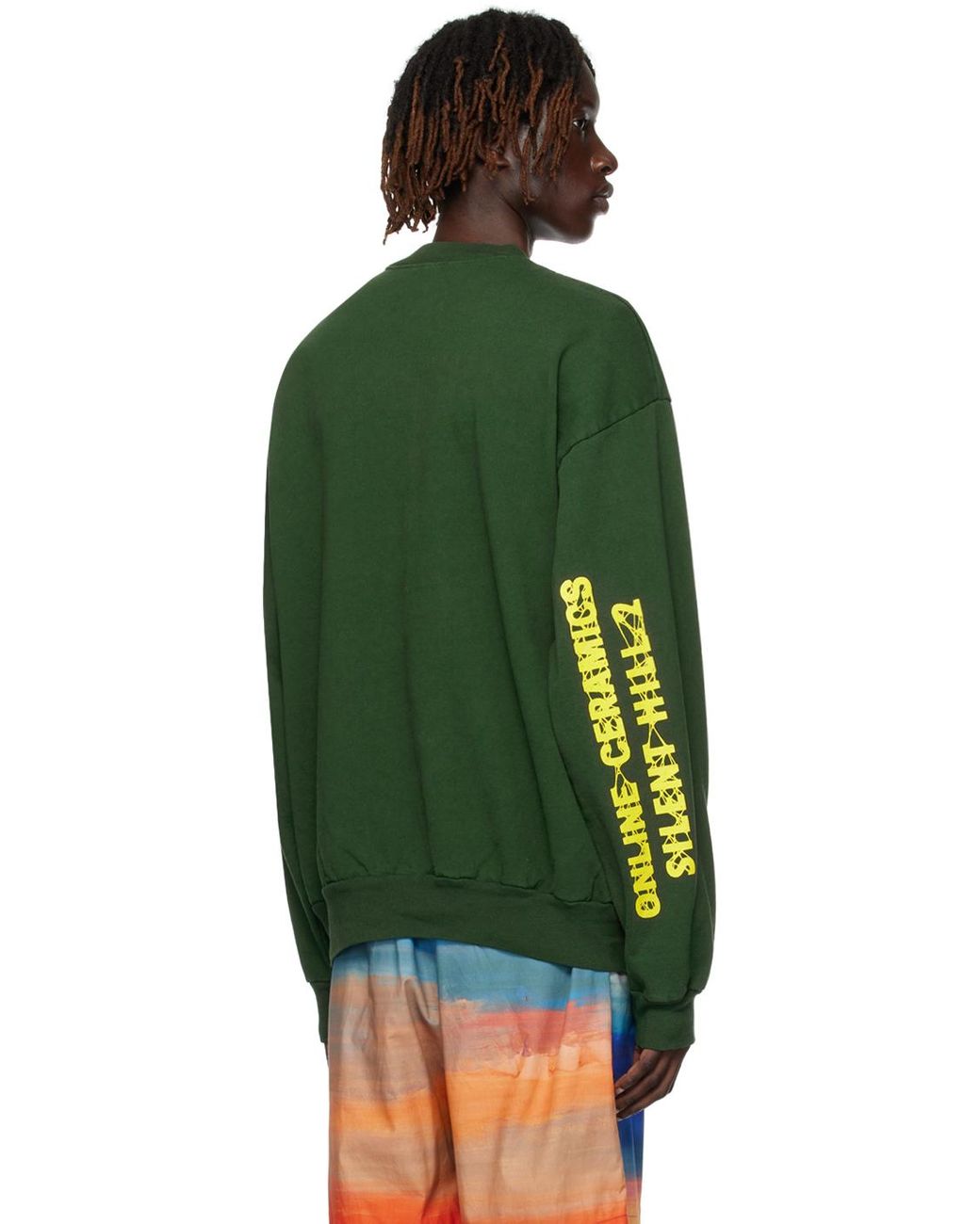 ONLINE CERAMICS Printed Sweatshirt in Green for Men