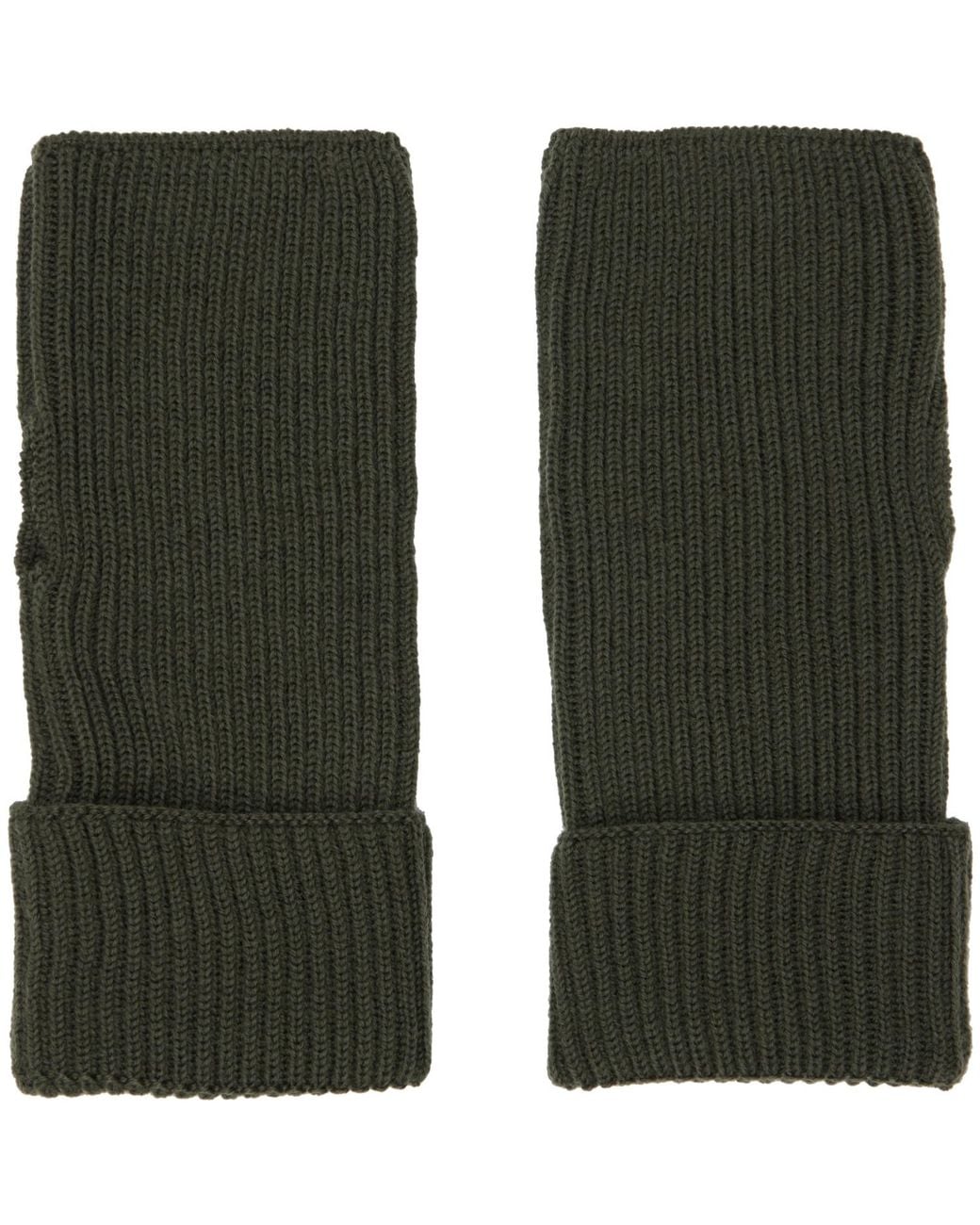 Rier Green Khaki Fingerless Gloves for men