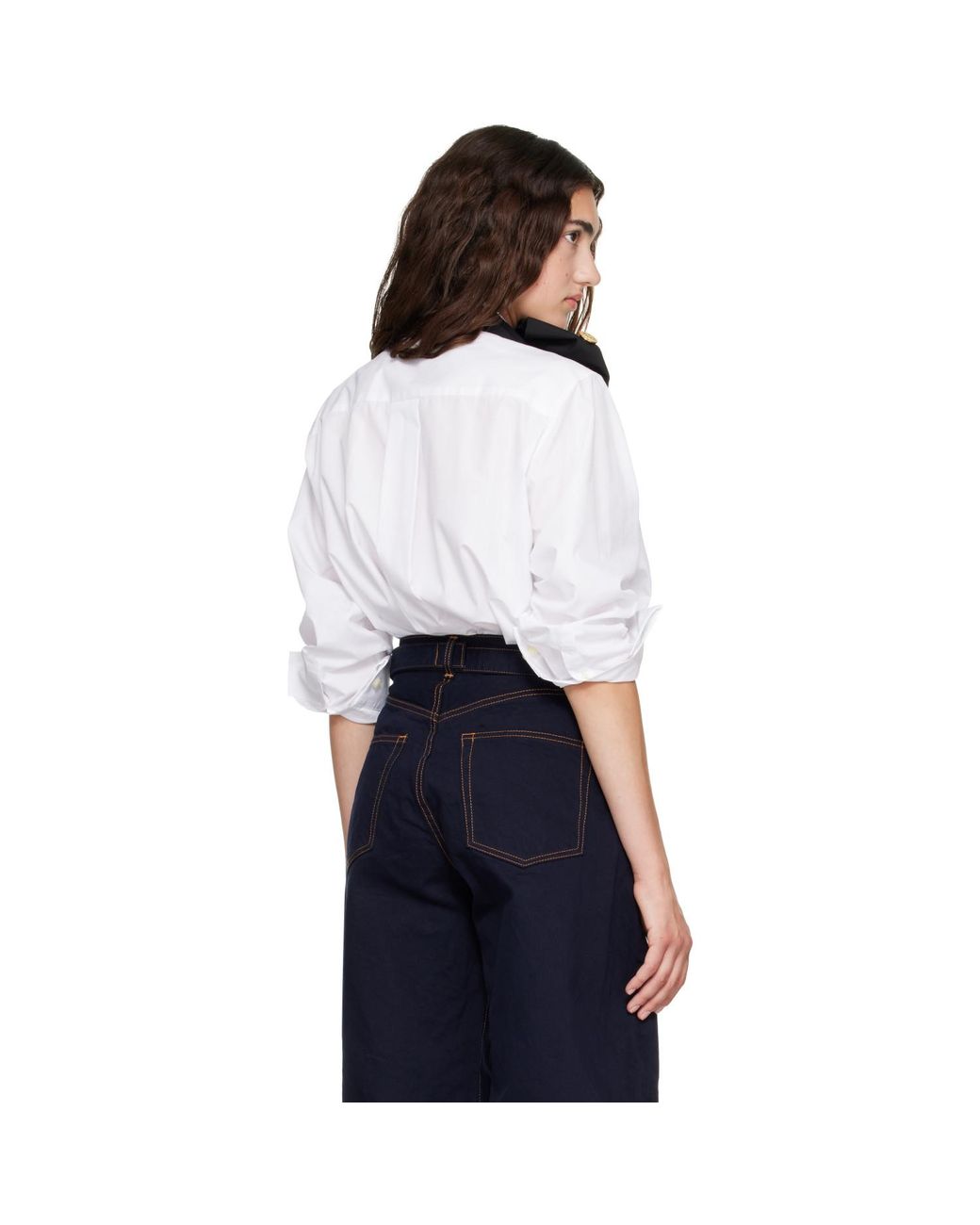 Sacai Black Poplin X Suiting Shirt