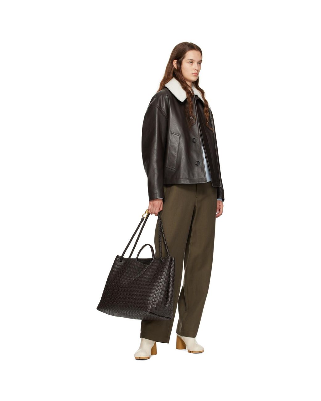 Bottega Veneta White Off- Shore Ankle Boots