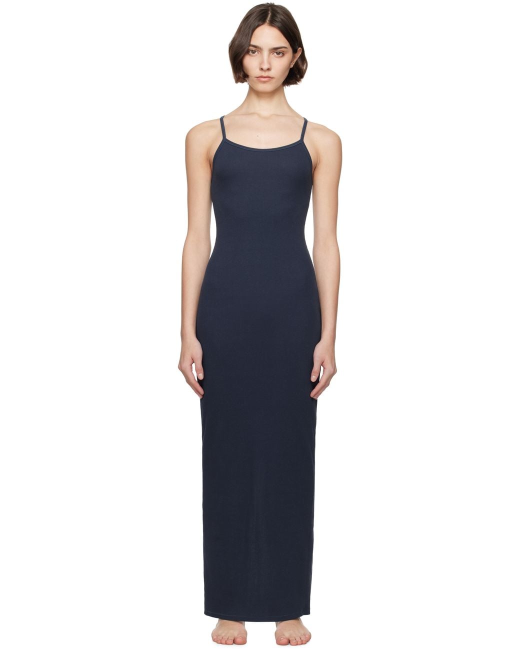 skims dress navy blue Skims Navy Blue Knit Dress by Skims