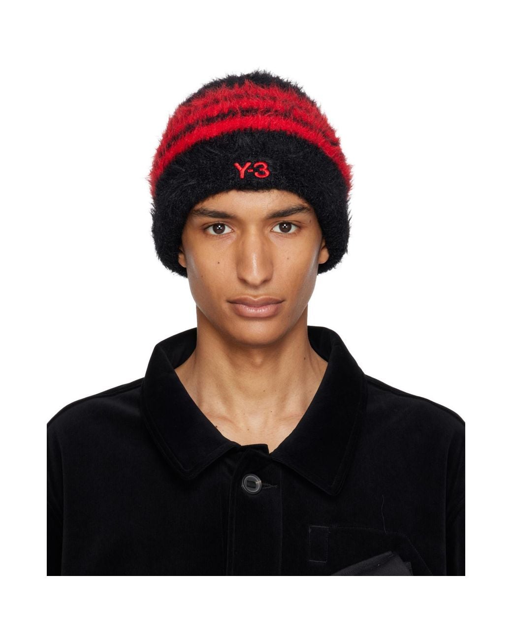 Y-3 Black Stripes Beanie for men