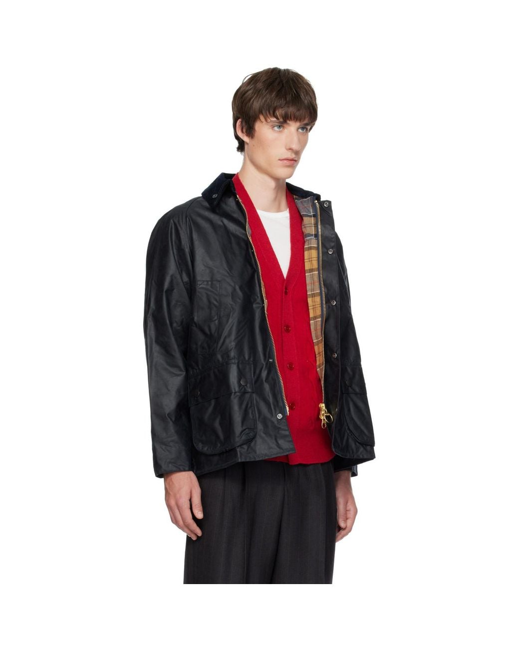 Barbour Red Bedale Waxed Jacket for men