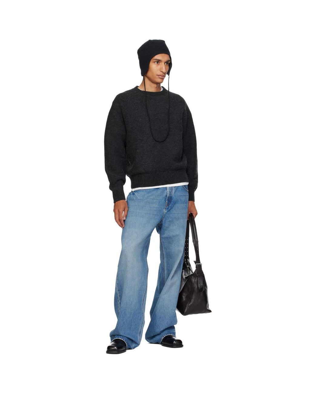 Lady White Co. Black Raglan Link Sweater for men