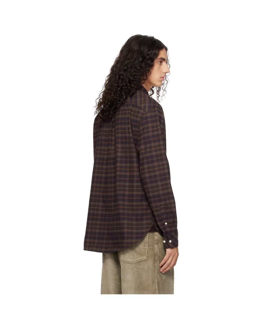 Barbour Brown Mineral Tartan Long-Sleeved Shirt for men