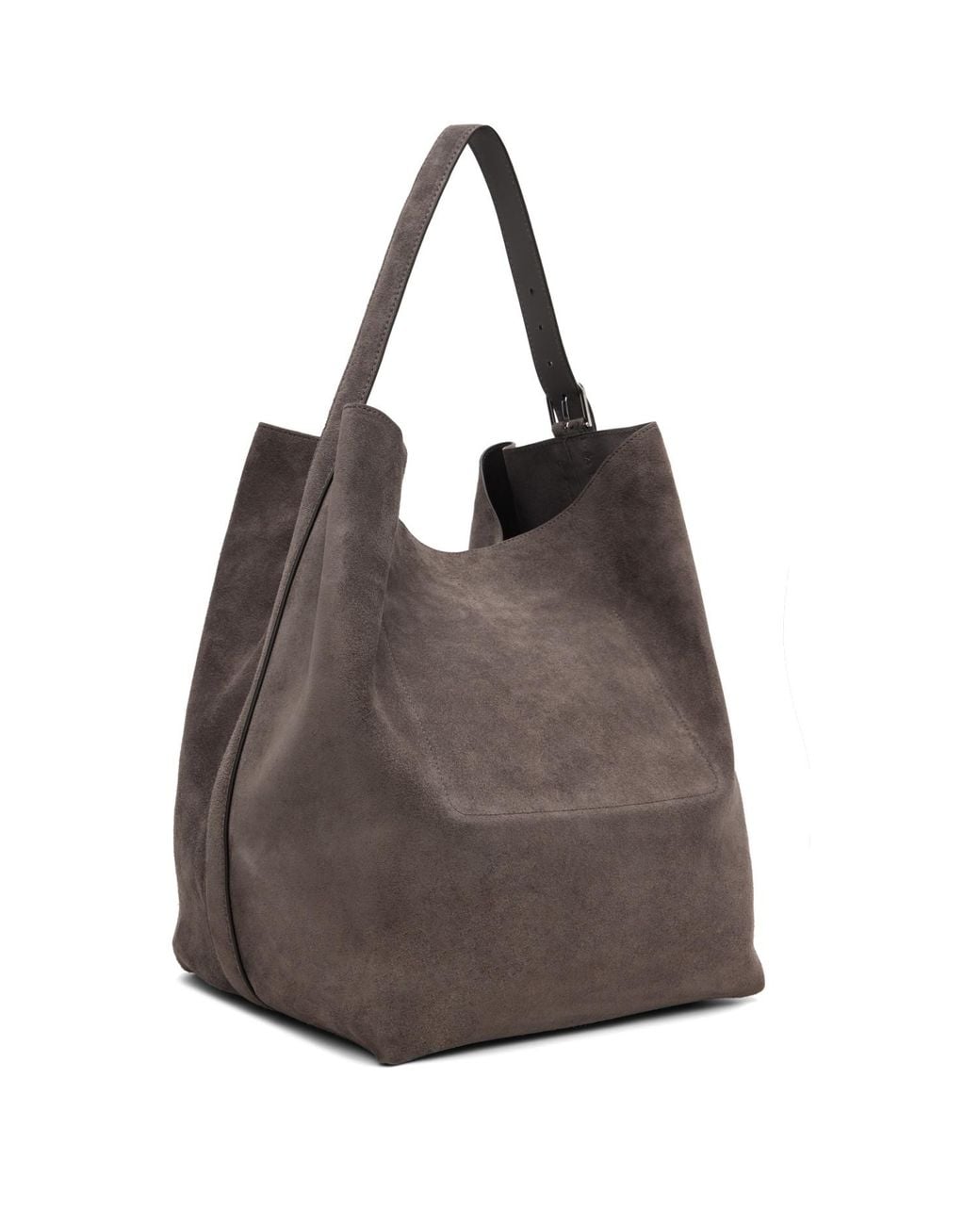 Totême Brown Belted Suede Tote
