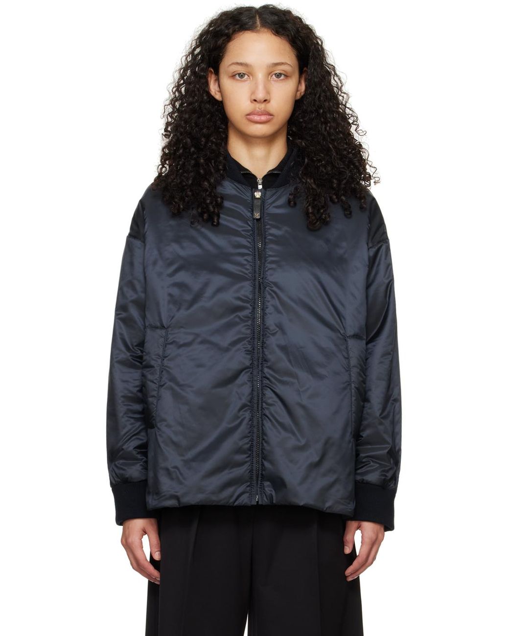 ジャケット MAX MARA BLUE CASHMERE CAPE BOMBER JACKET Max Mara Blue cashmere cape bomber jacket | TheDoubleF