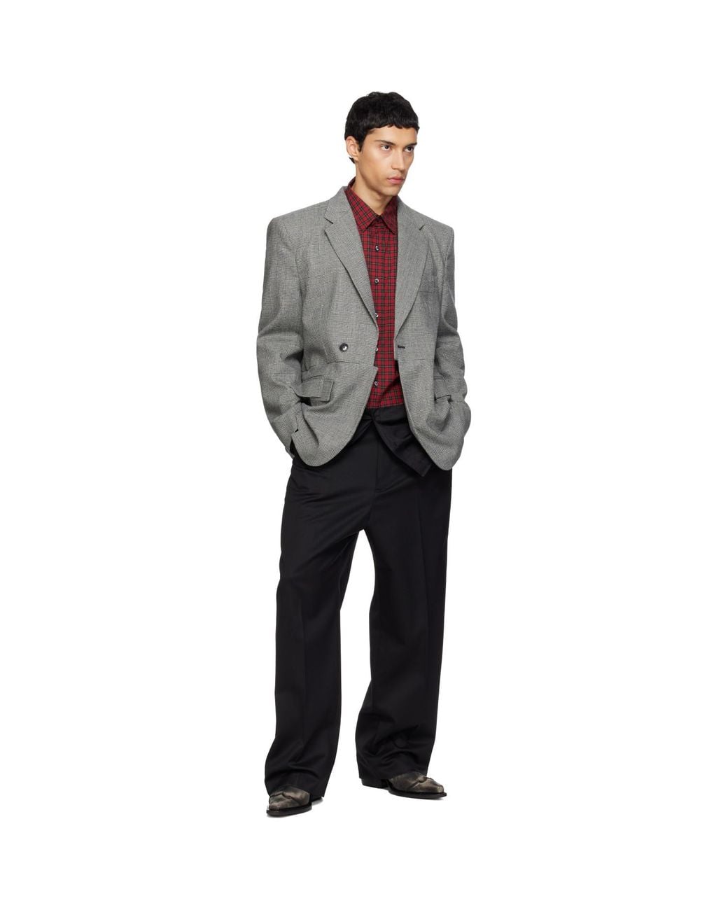 Vetements Gray Cut-Up Tailored Blazer for men