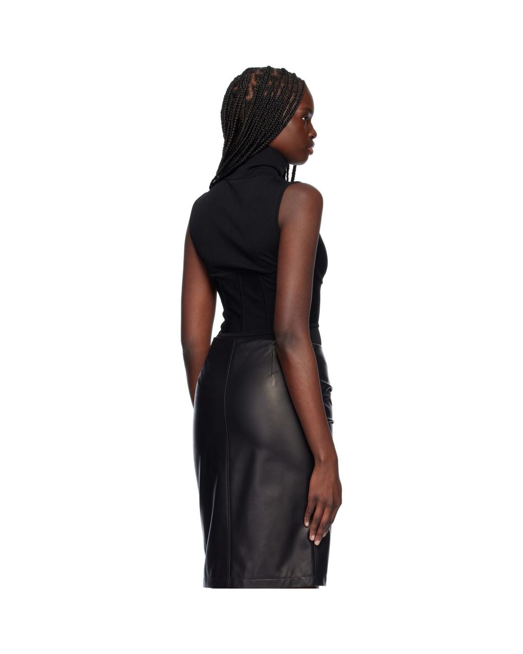 Nensi Dojaka Black Alice Corset Knit Bodysuit