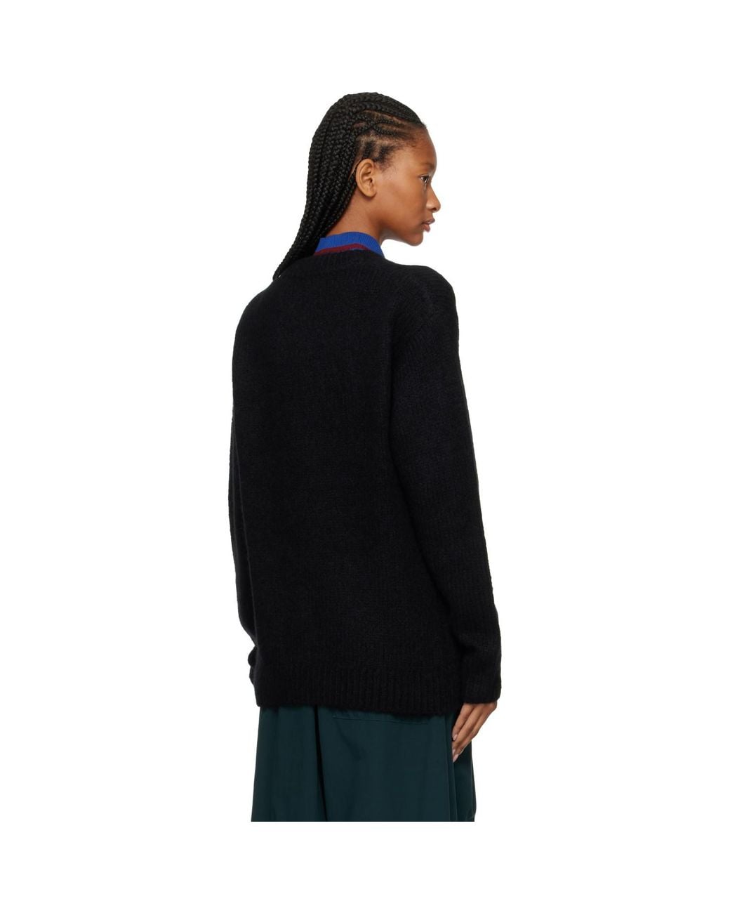 Dries Van Noten Black Alpaca Cardigan