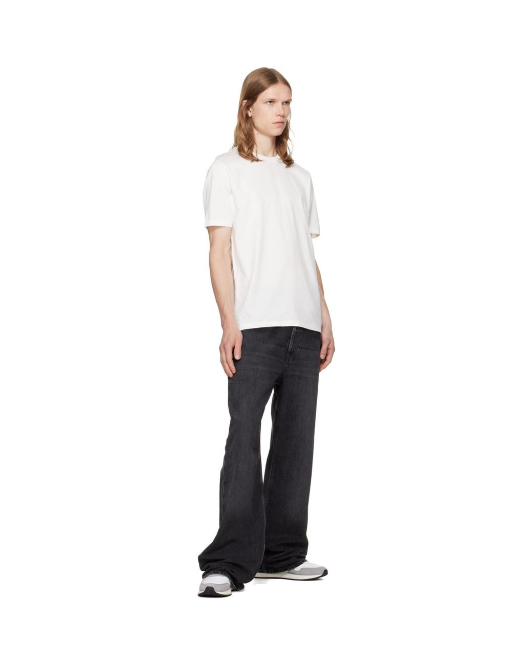 HUGO White Off- Mercerised Cotton Slim-Fit T-Shirt for men