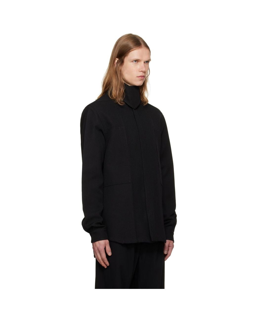 Rick Owens Black Tower Outershirt Jacket for men