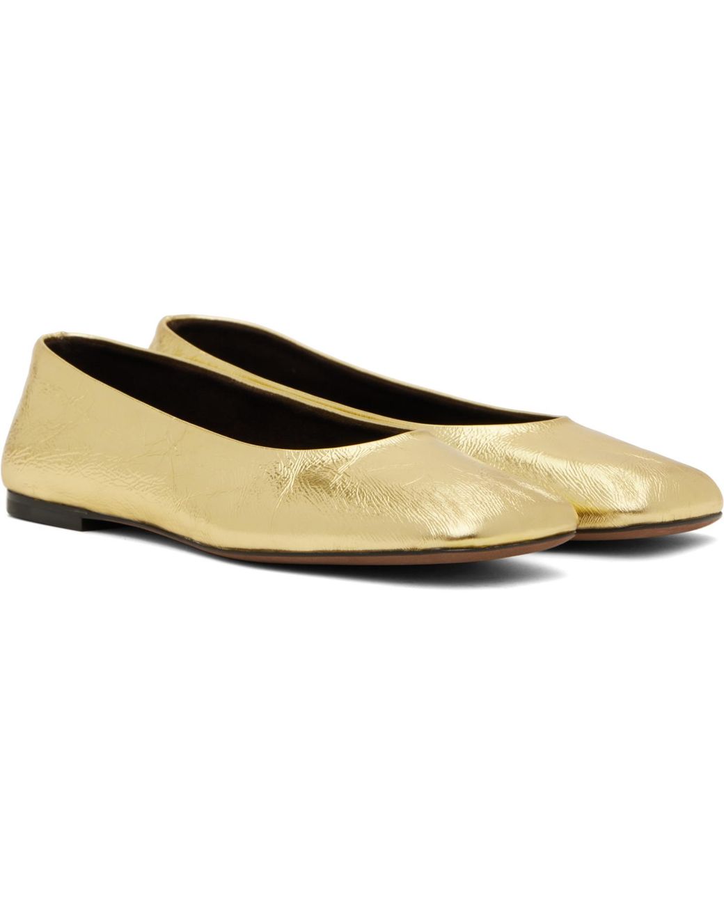 The Row Black Square Ballerina Flats