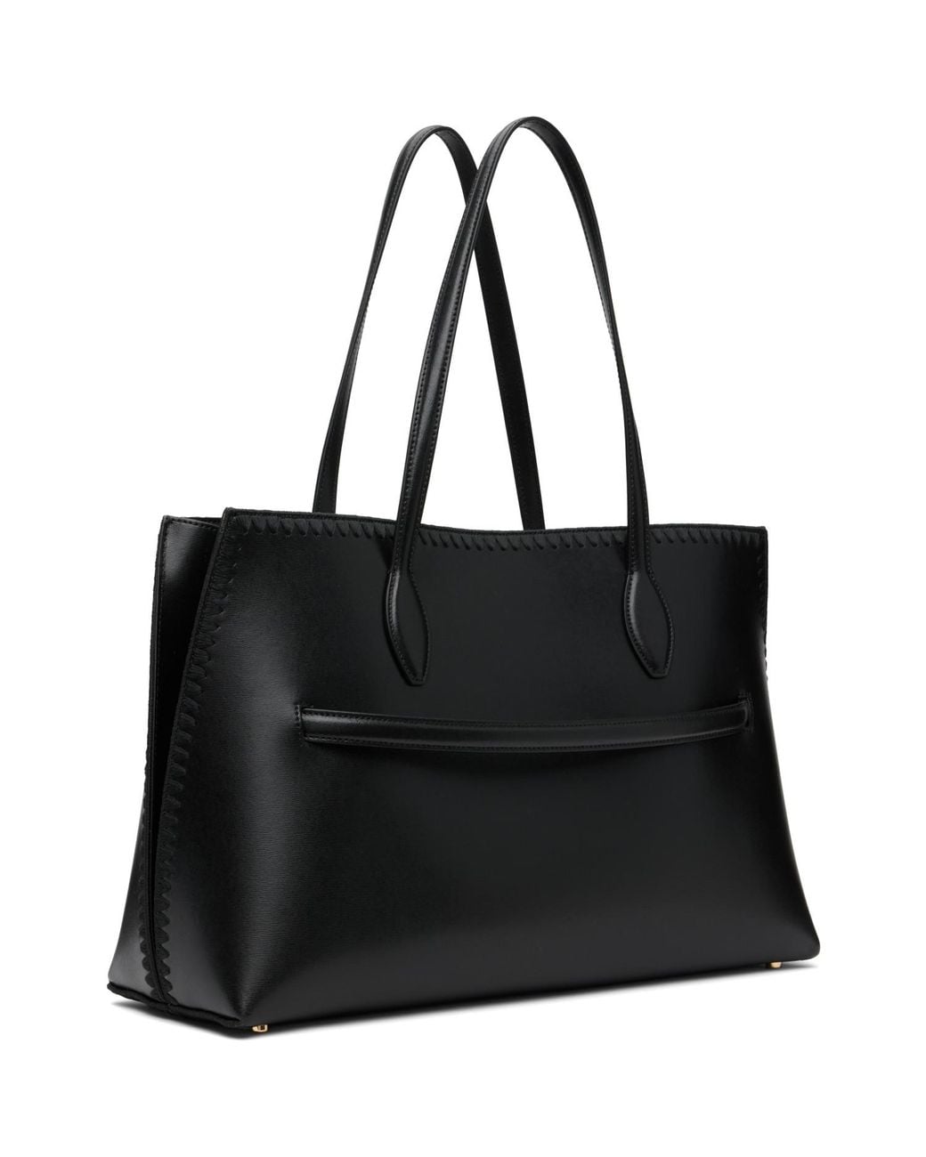 Totême  Black Embroidered Leather Lounge Tote