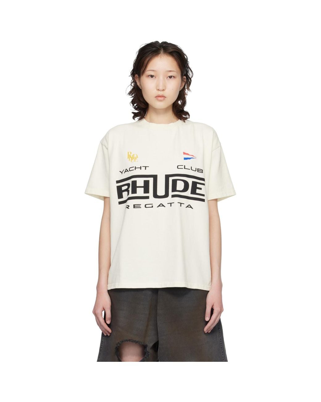 Rhude Black Off- Regatta Club T-Shirt