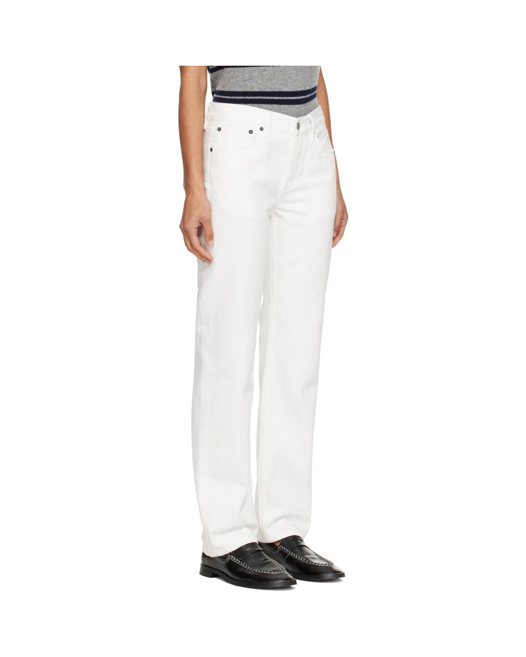 Still Here White Straight-Leg Life Jeans
