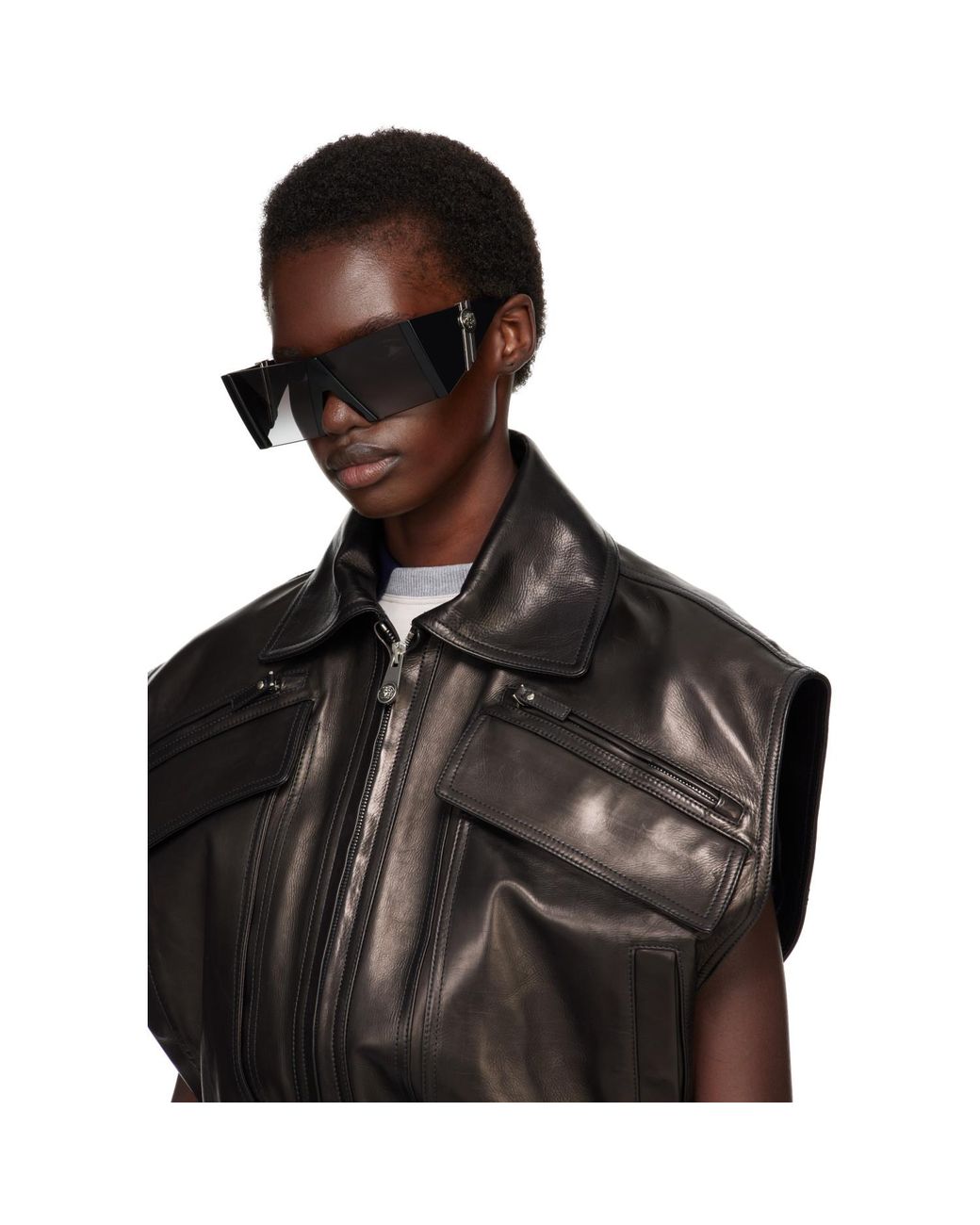 Versace Gray Edge Mask Sunglasses