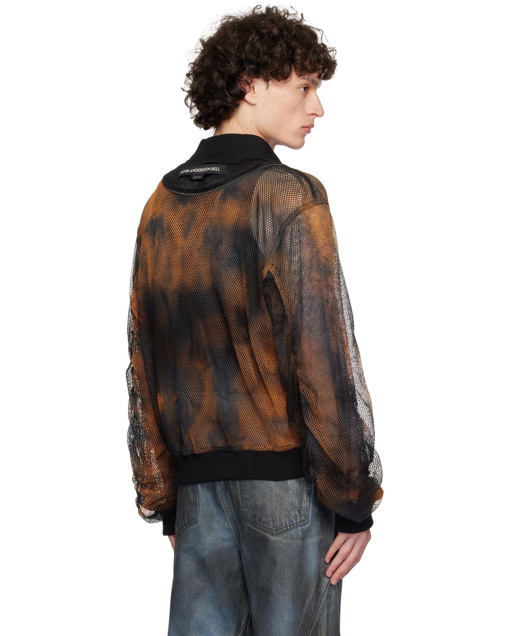 ANDERSSON BELL Double Layer Mesh Bomber Jacket in Black for