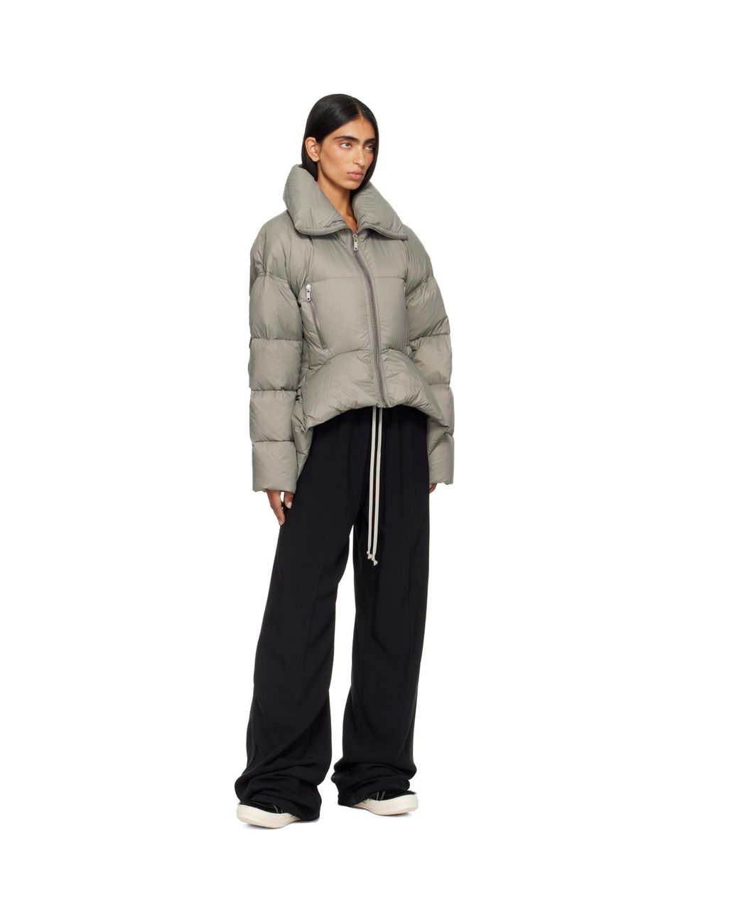 Rick Owens Gray Taupe Tower Draculimo Down Jacket