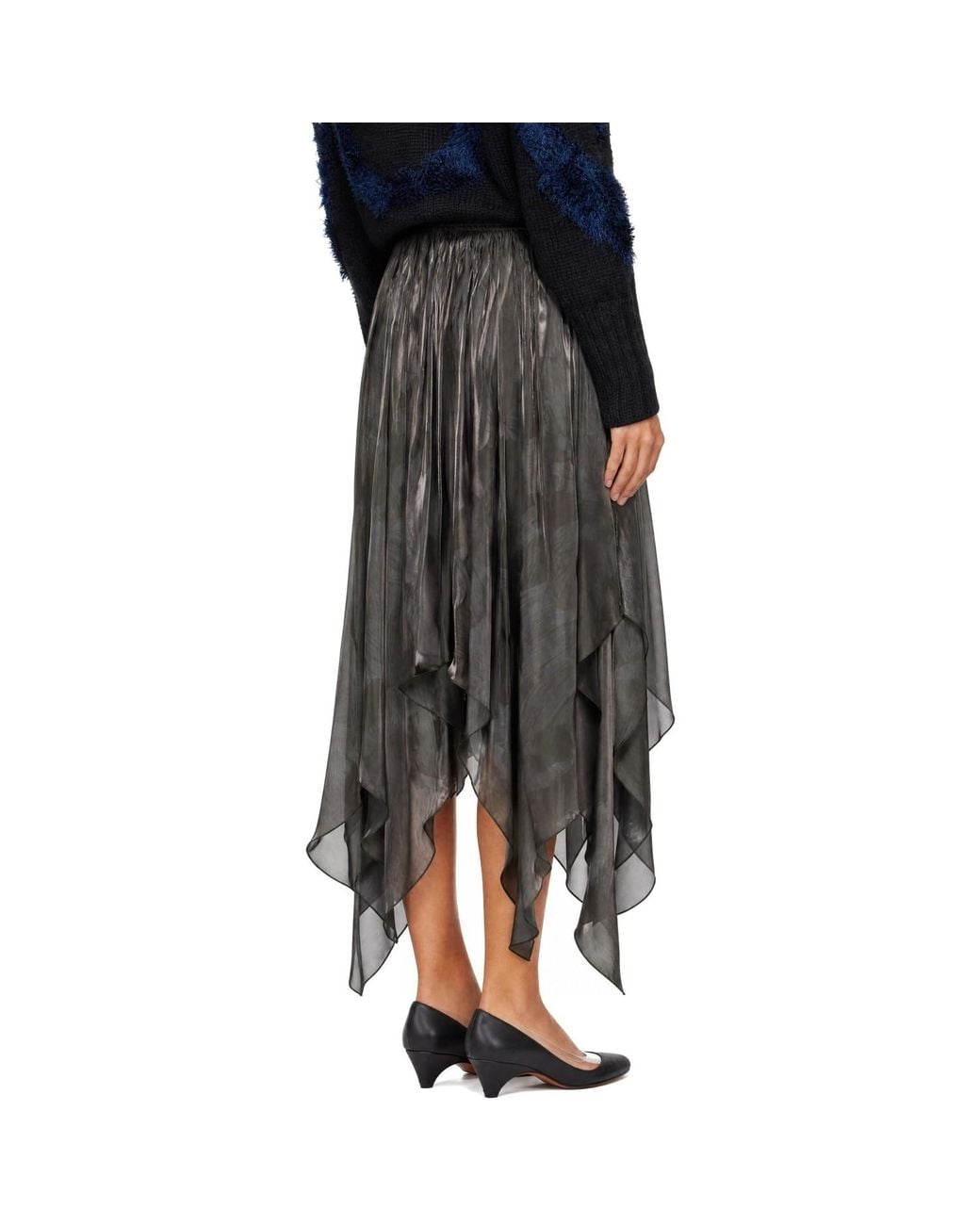 Kiko Kostadinov Black Khaki Oriole Drape Midi Skirt