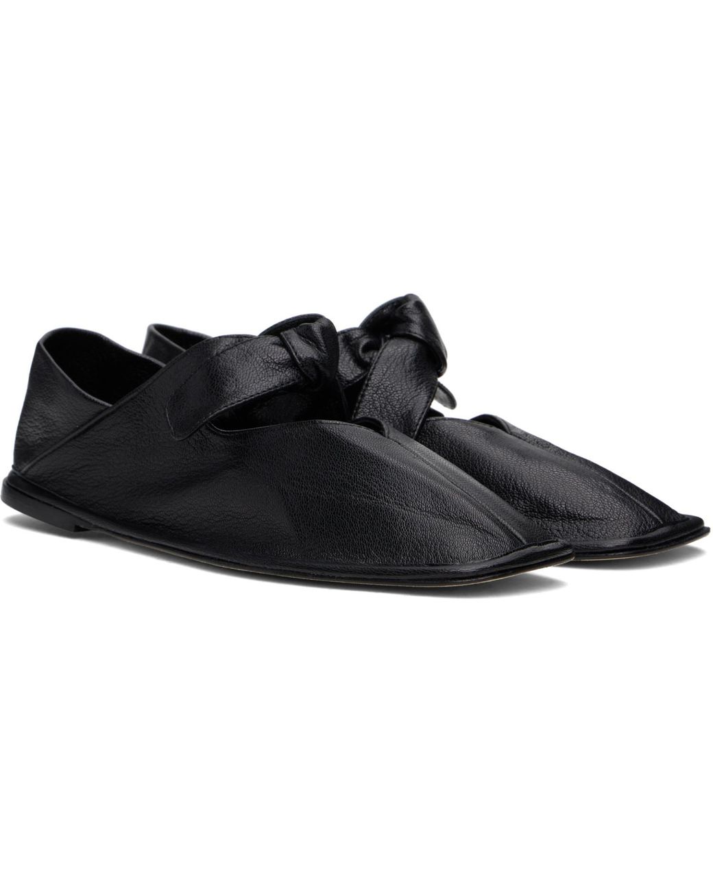 Hereu Black Llasada Supple Shiny Ballerina Flats