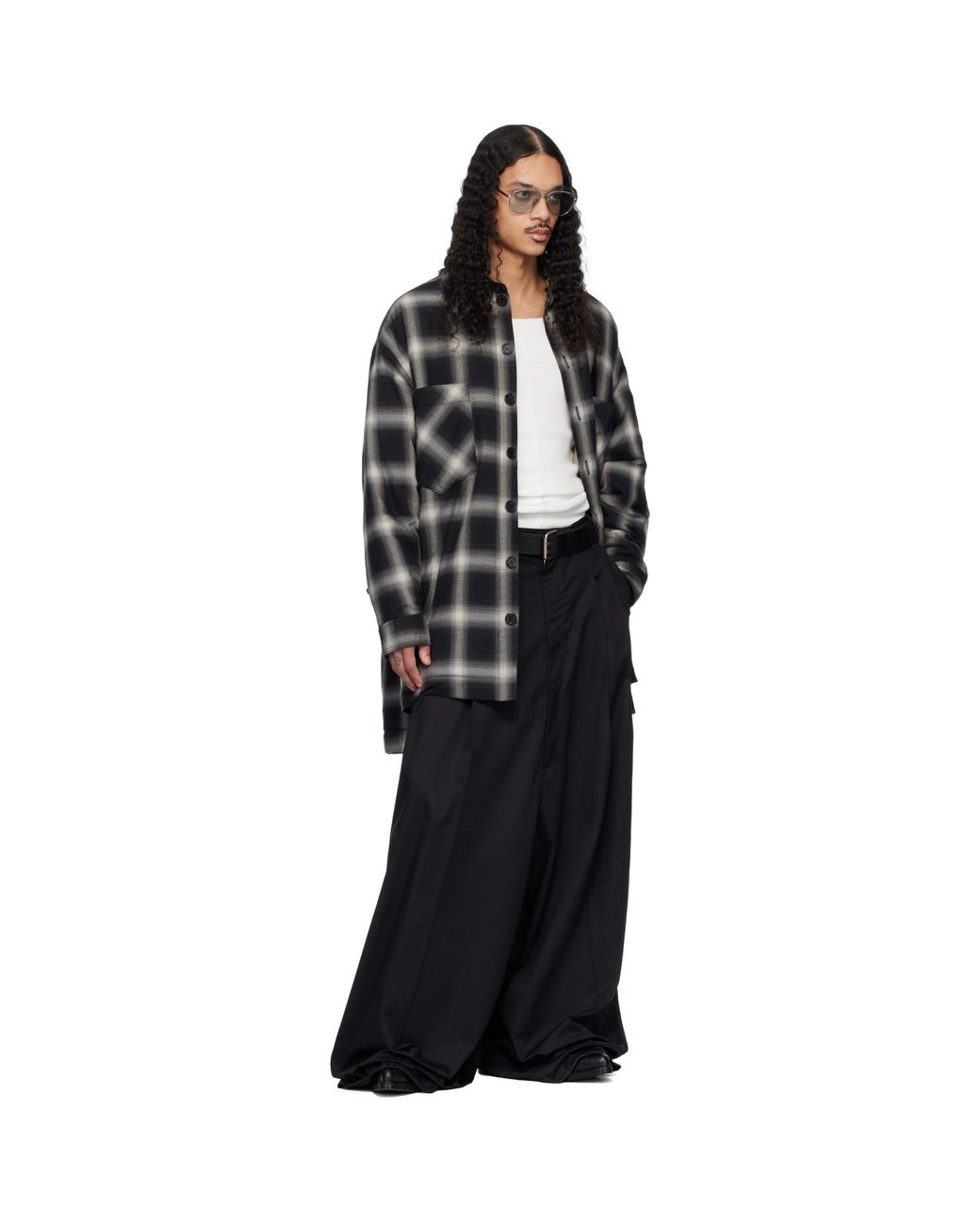 Lu'u Dan Black Lowline Trousers for men