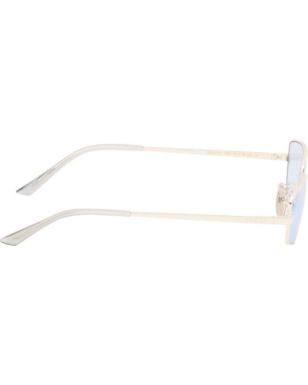 Gucci Blue Rectangular Frame Sunglasses