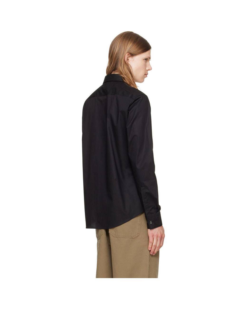 HUGO Black Stretch-Cotton Canvas Slim-Fit Shirt for men