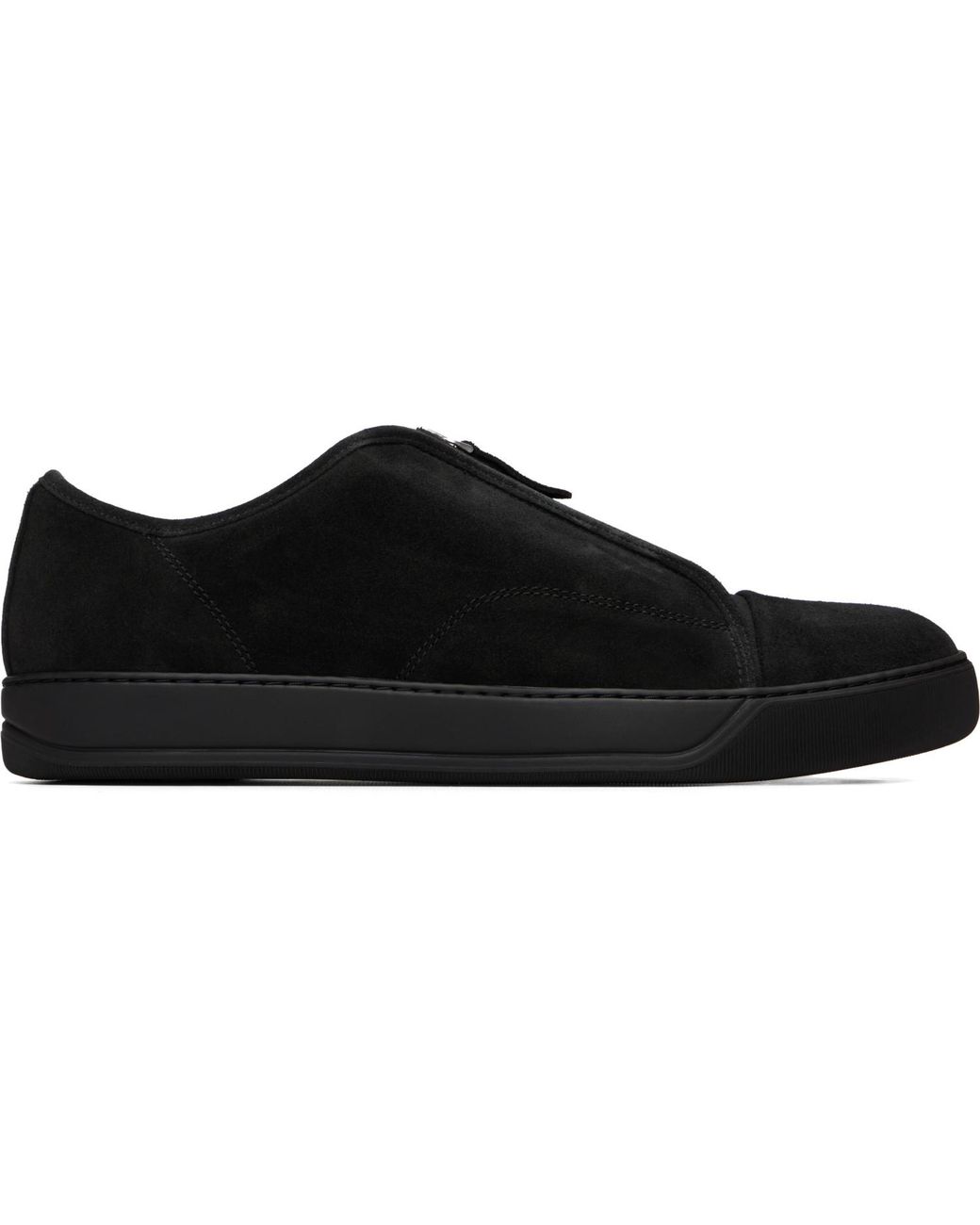 Lanvin Black Dbb1 Suede Zip Sneakers for men