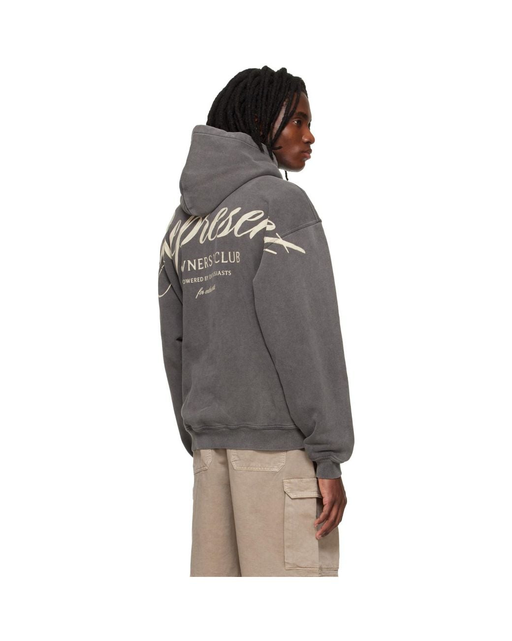 Represent Gray Owners Club' Script Hoodie for men