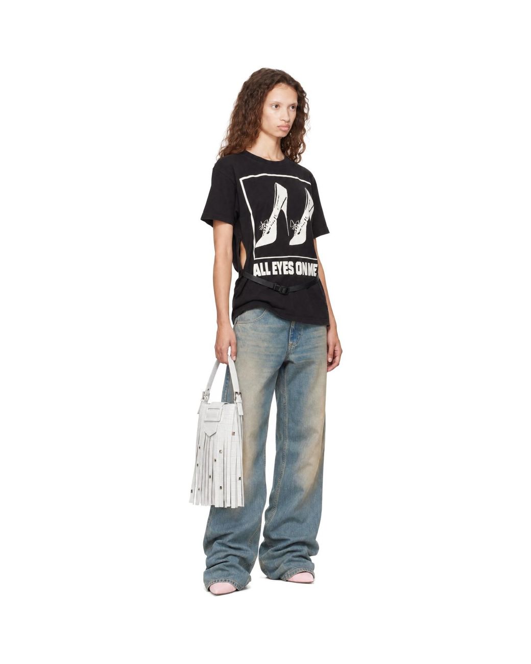 VAQUERA Black 'All Eyes On Me' Belted T-Shirt