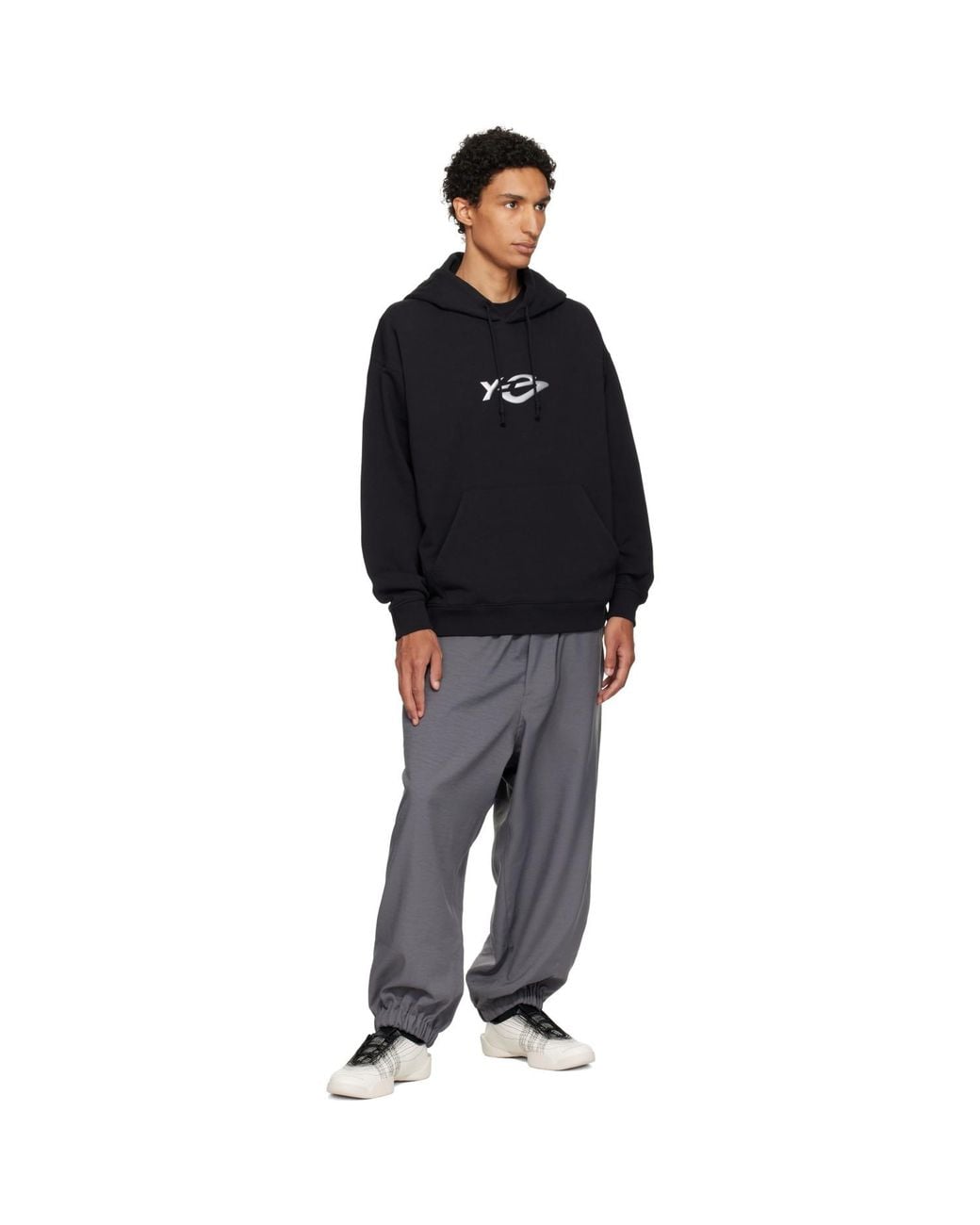 Y-3 Black Terry Liquid Logo Hoodie for men