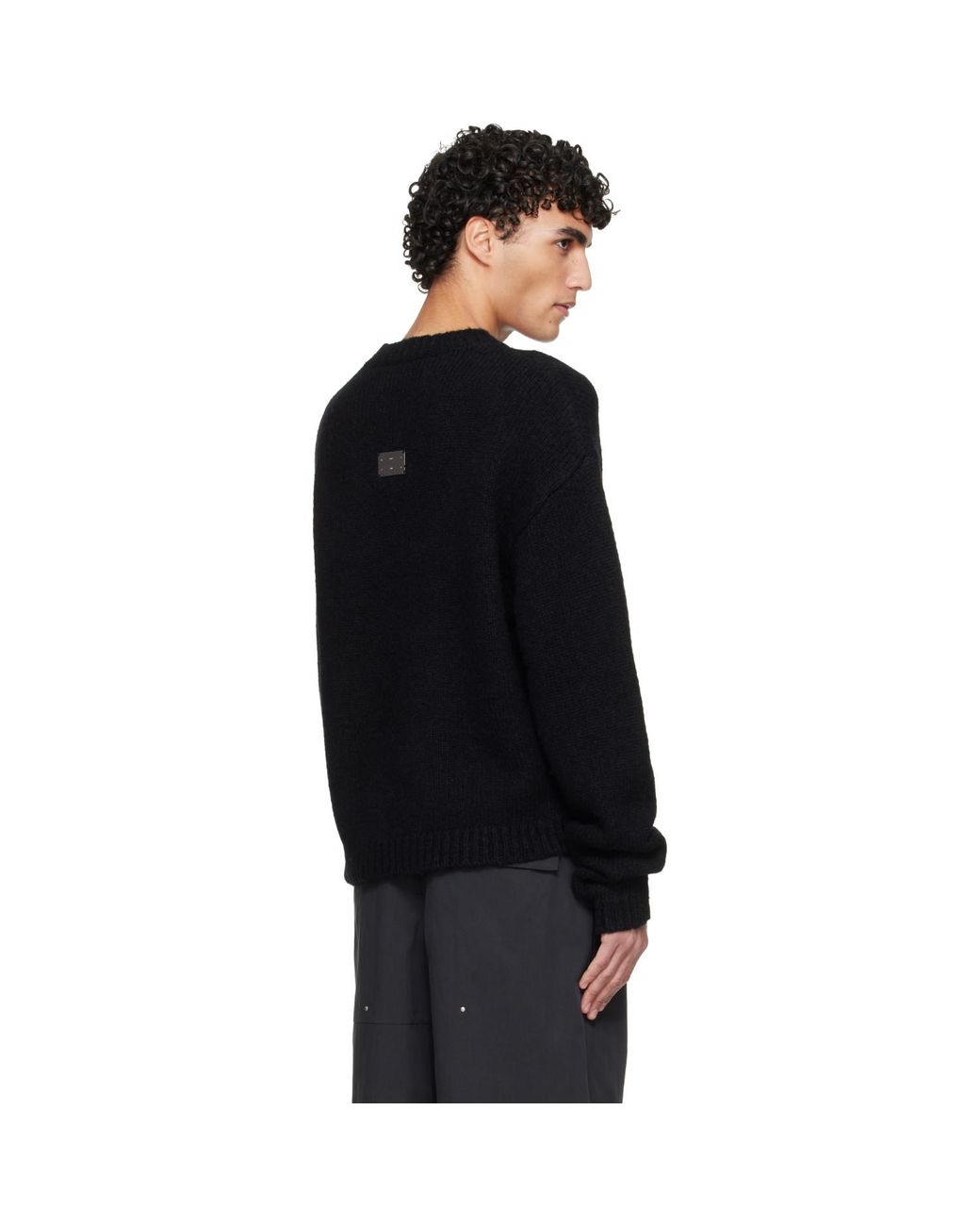 HELIOT EMIL Black Roan Alpaca Knit Sweater for men