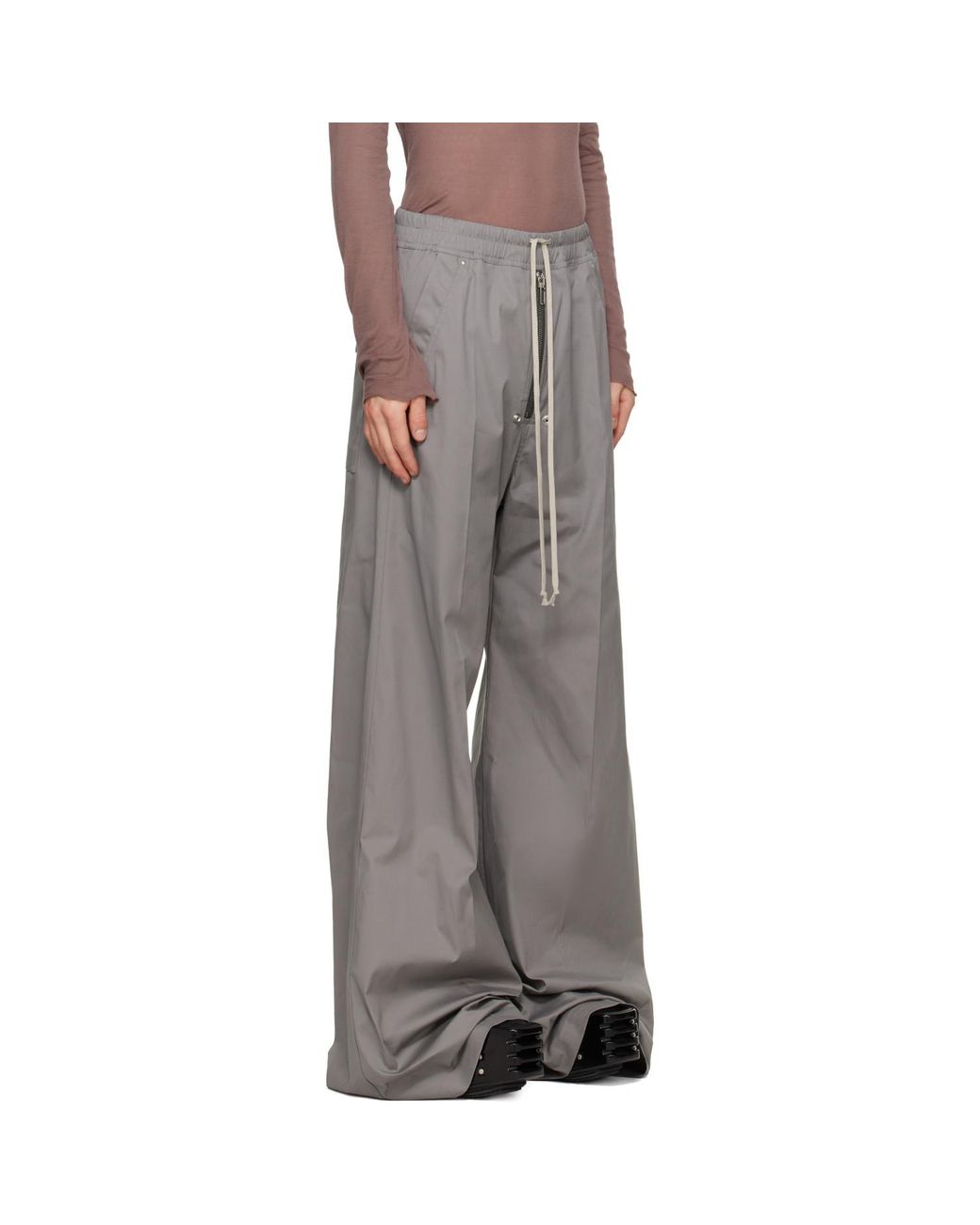 Rick Owens Gray Tower Wide Bela Trousers for men