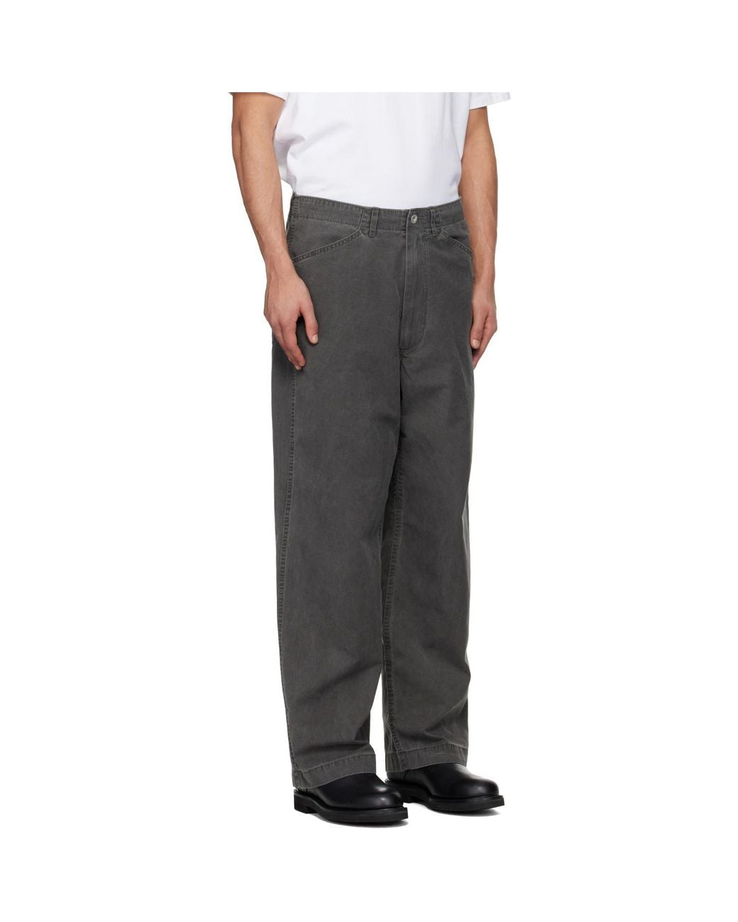 Nanamica Gray Ooal Field Trousers for men